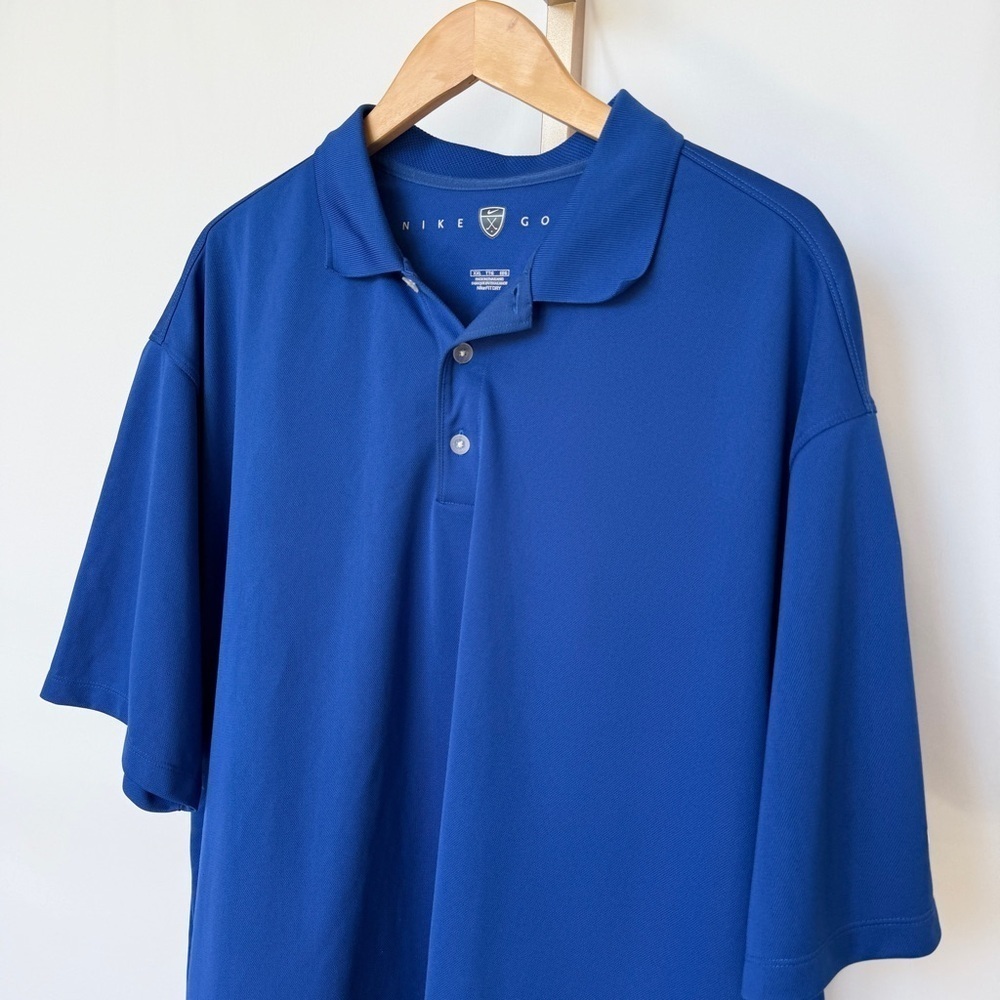 Nike Golf Men's Polo Shirt Blue 2XL Short Sleeve Dri-FIT Collared Casual Summer